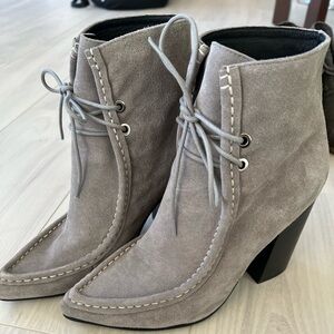 Grey suede booties
